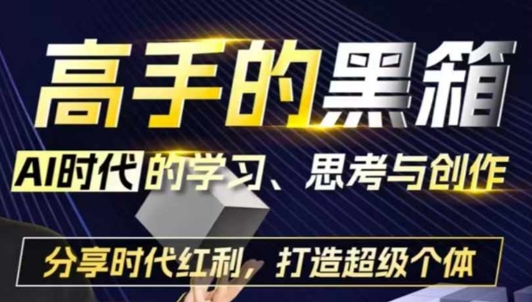 高手的黑箱：AI时代学习、思考与创作-分红时代红利，打造超级个体-蔚县浩瑞城网络工作室AIGC社区