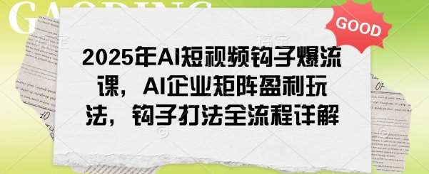 2025年AI短视频钩子爆流课，AI企业矩阵盈利玩法，钩子打法全流程详解-蔚县浩瑞城网络工作室AIGC社区