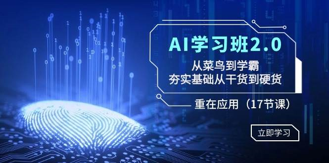 AI学习班2.0：从菜鸟到学霸，夯实基础从干货到硬货，重在应用（17节课）-蔚县浩瑞城网络工作室AIGC社区